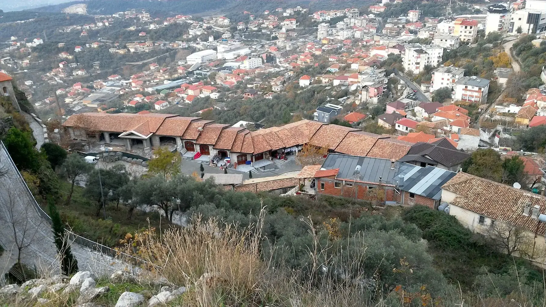 The bazaar roofs from above