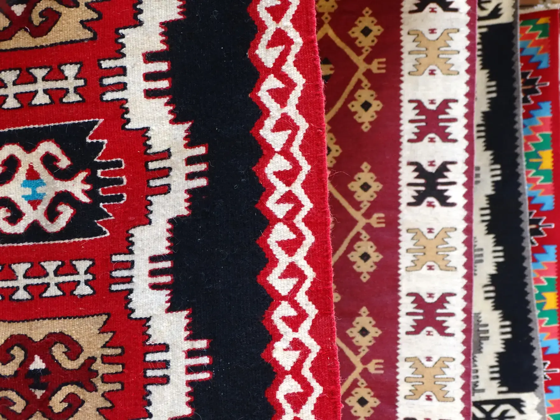 Hand-woven carpets in the bazaar